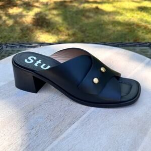 Acne Studios Joaney Womens Mules Sandals Black Leather Size 40 EU 10 US New